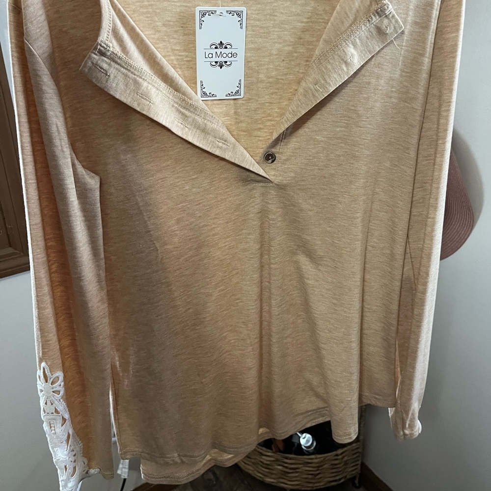 Tan long sleeve top
